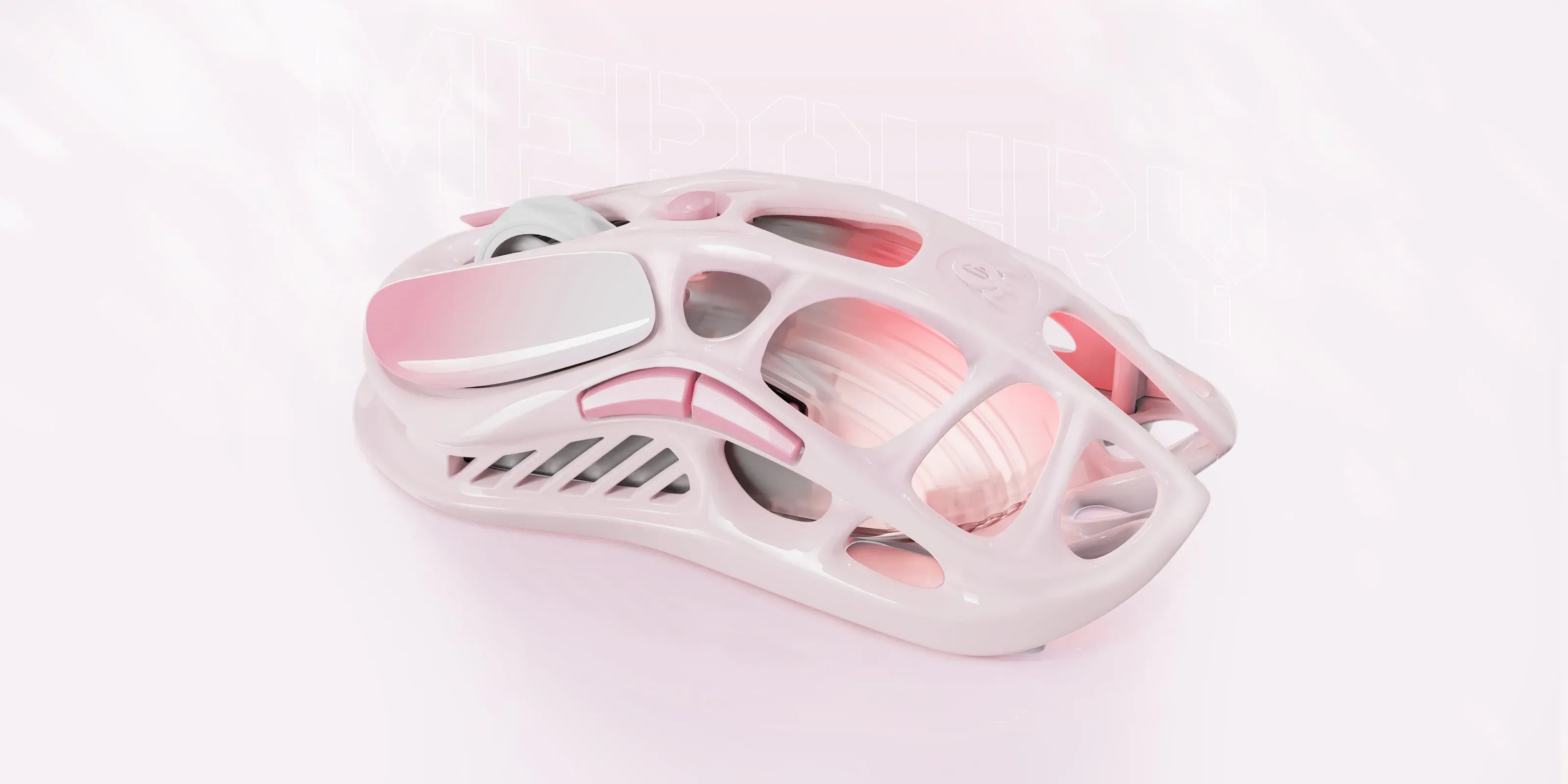 GravaStar Mercury M1 Pro Special Edition Sakura Pink wireless gaming mouse featuring 88g magnesium alloy skeletal frame, PAW3395 26K DPI optical sensor, 4KHz polling rate support, Omron microswitches, and pink RGB lighting.